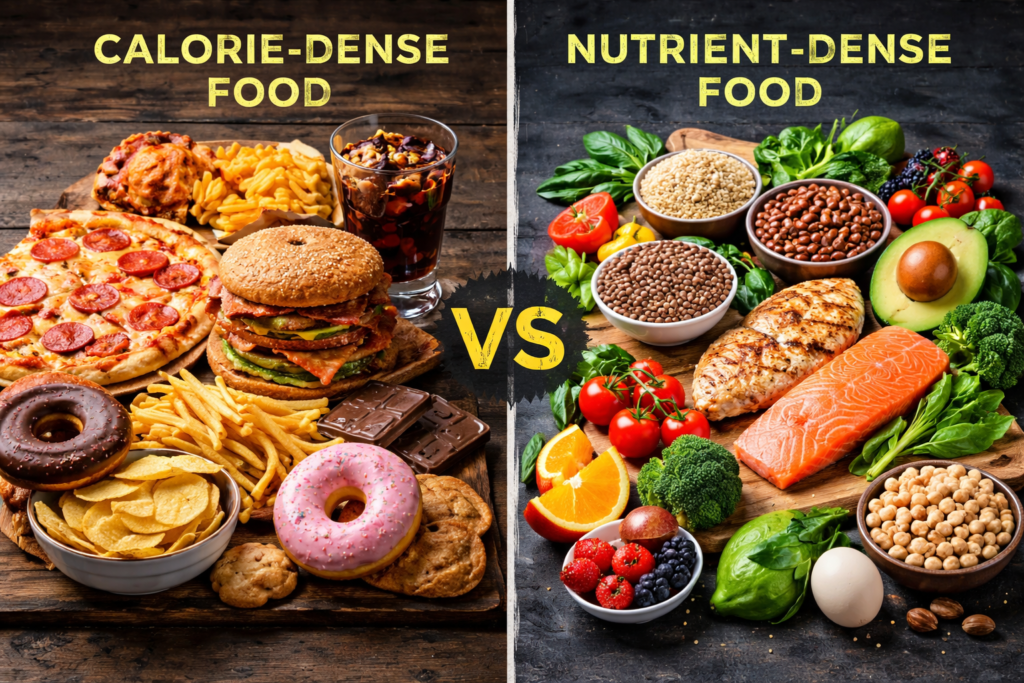 Calories-dense food and nutrient-dense food and how can they affect your diet?