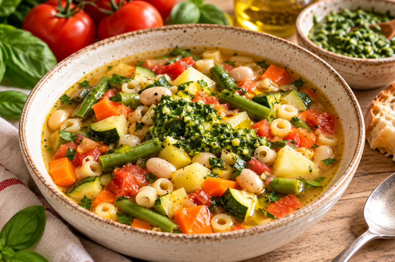 Traditional French Soupe au Pistou (Provençal Vegetable Soup)